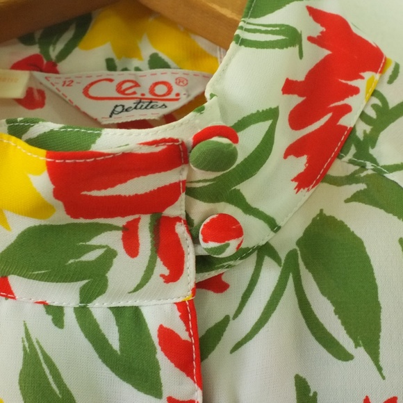 vintage floral blouse | vintage sheer floral top - Picture 11 of 13